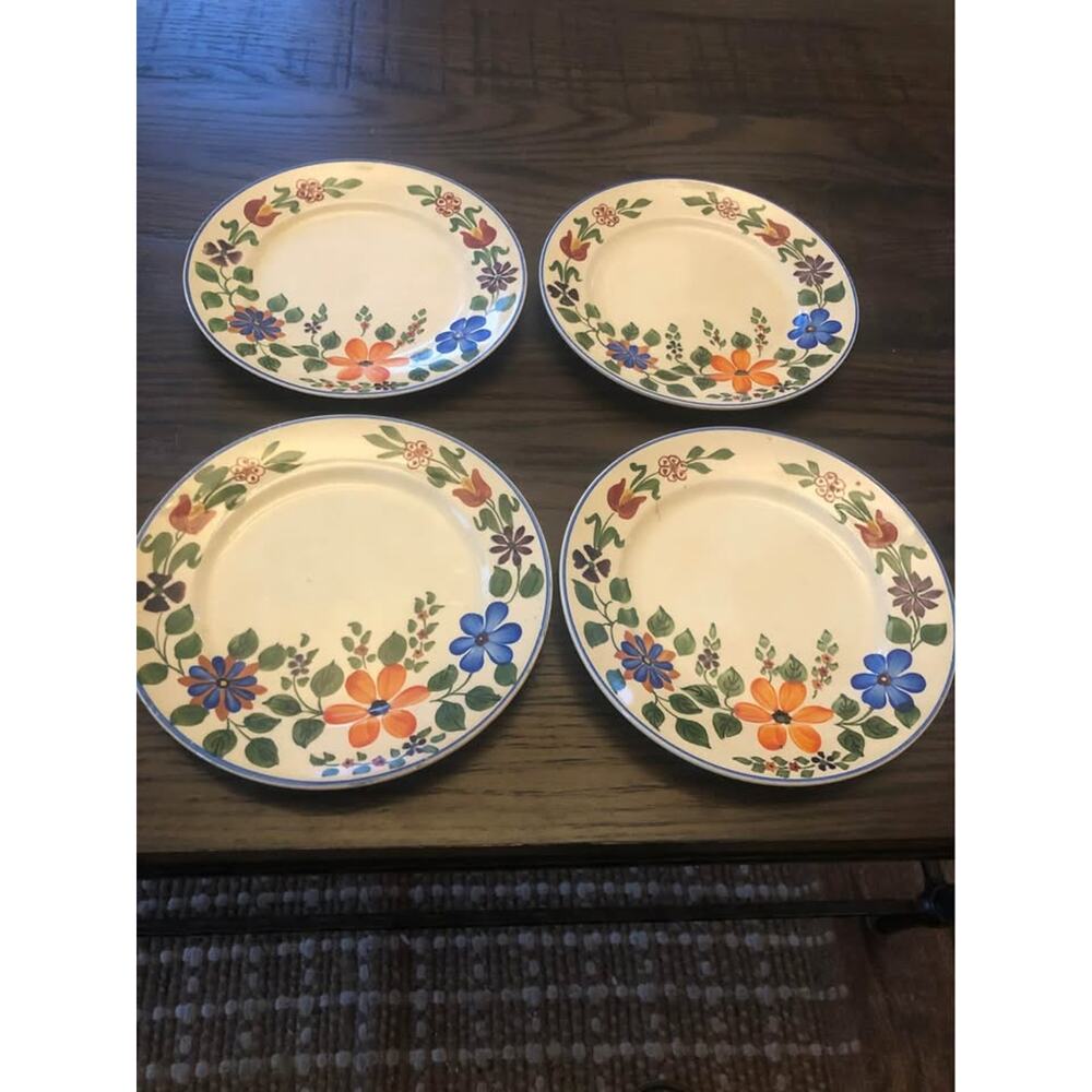 Set of 4 Royal Adam’s Hand painted Titan Ware Plates - 7”